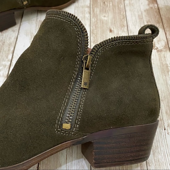 Lucky Brand “Bartalino” Olive Suede Leather Bootie - Picture 3 of 13